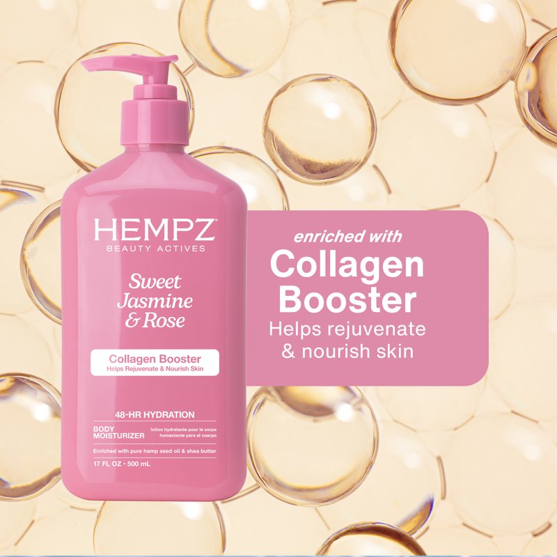 Smoothing Body Lotion with Collagen Booster - Sweet Jasmine & Rose, 17 fl oz