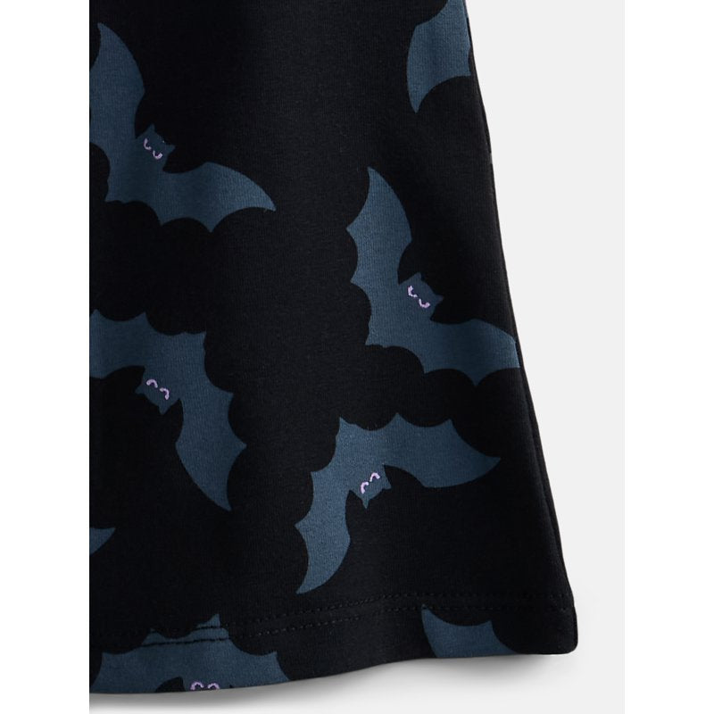 Toddler Girls Halloween Flare Leggings - Black Soot Bats, Size 4T