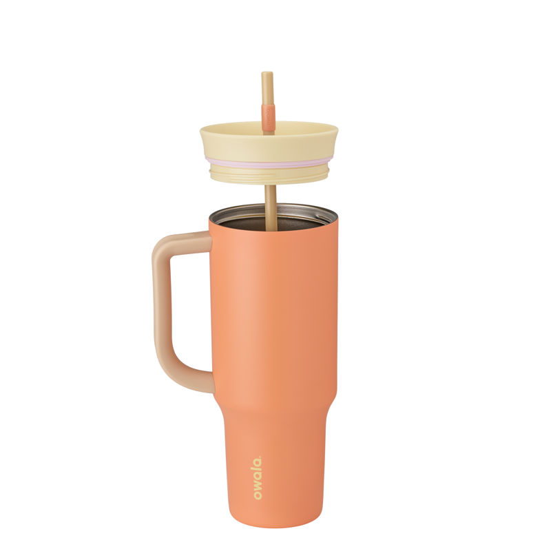 40oz Stainless Steel Tumbler - Salmon Color, Sip or Swig Lid