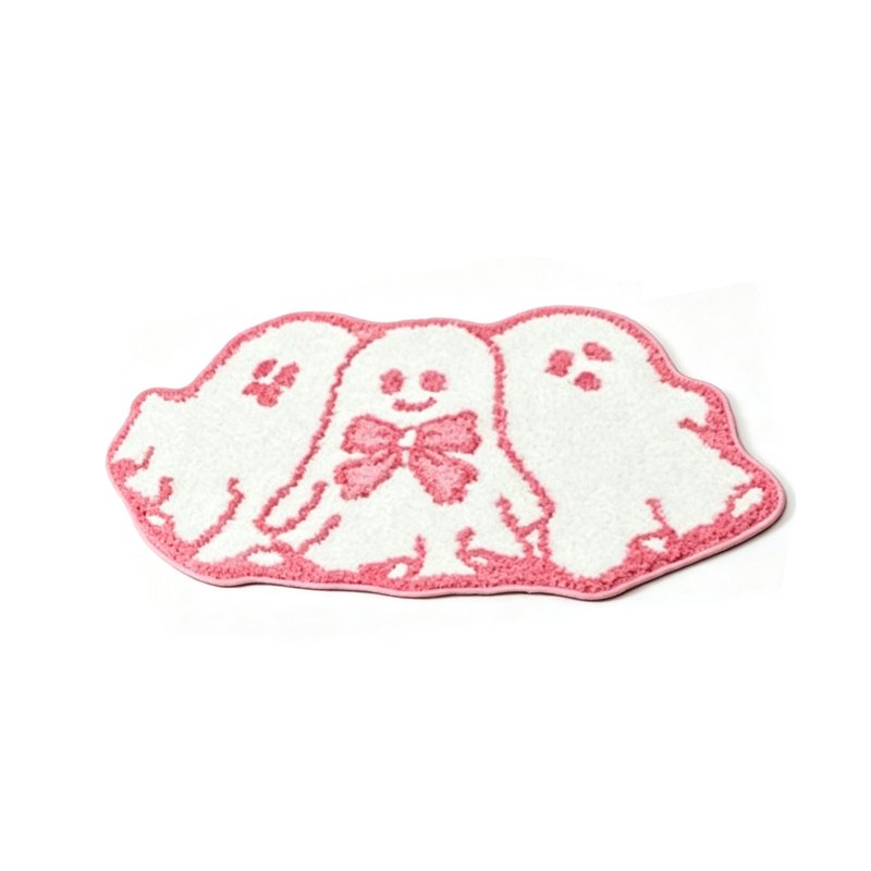 Halloween Ghost Door Mat 24x16 Inch Non-Slip Entryway Rug - Black+White Ghost Variation