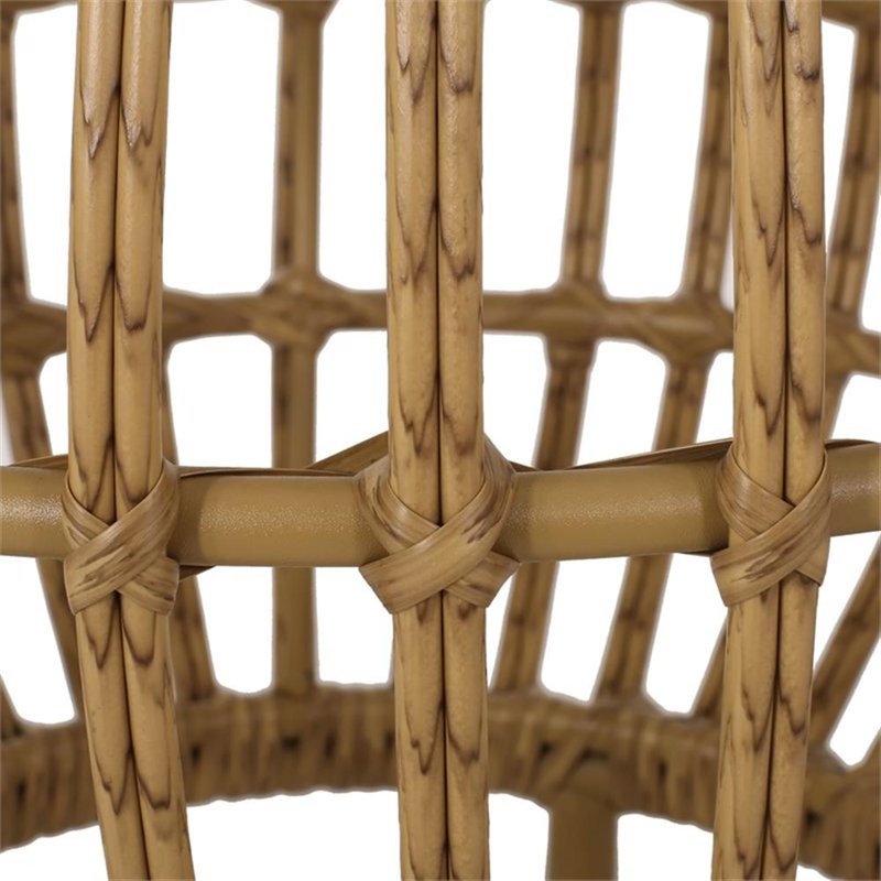 Outdoor Faux Rattan Side Table - Handcrafted Boho Design