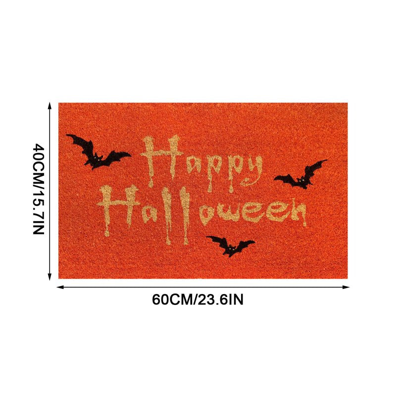 Halloween Doormat E - Black Castle Front Door Rug Non Slip Indoor Outdoor 16x24