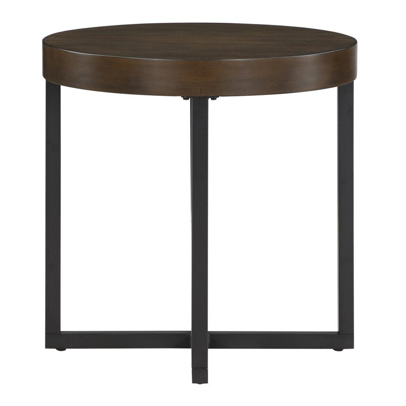 Yukon End Table - Brown Engineered Wood & Iron