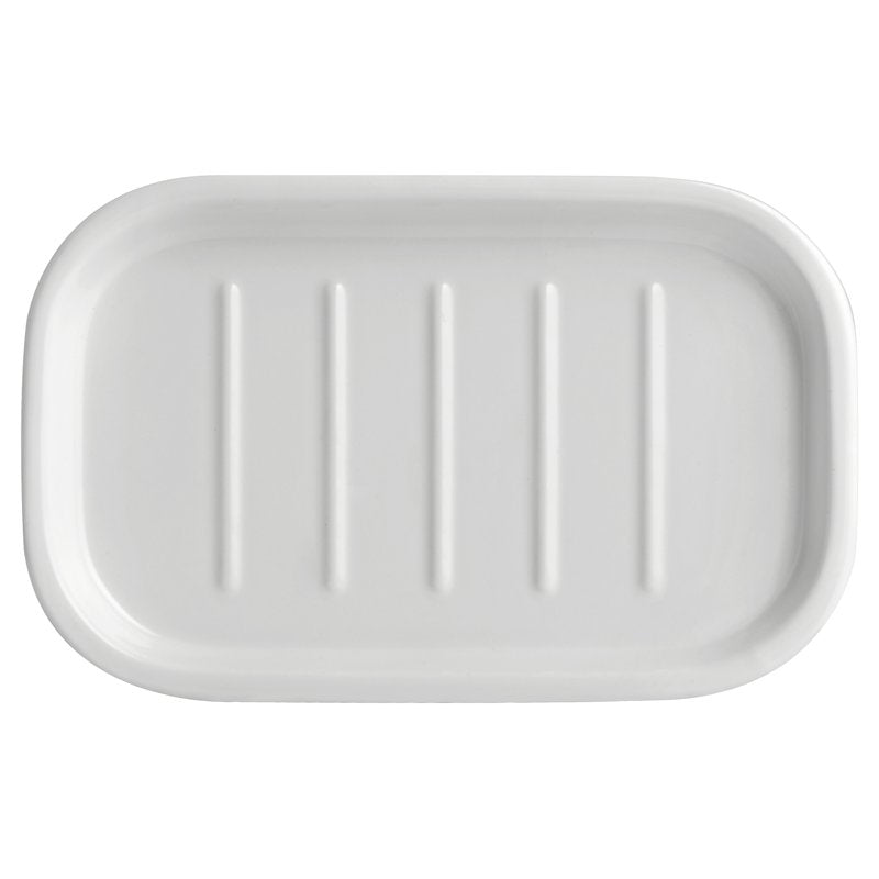 3 Pack Ceramic Soap Dish - White Rectangular Bathroom Accessory