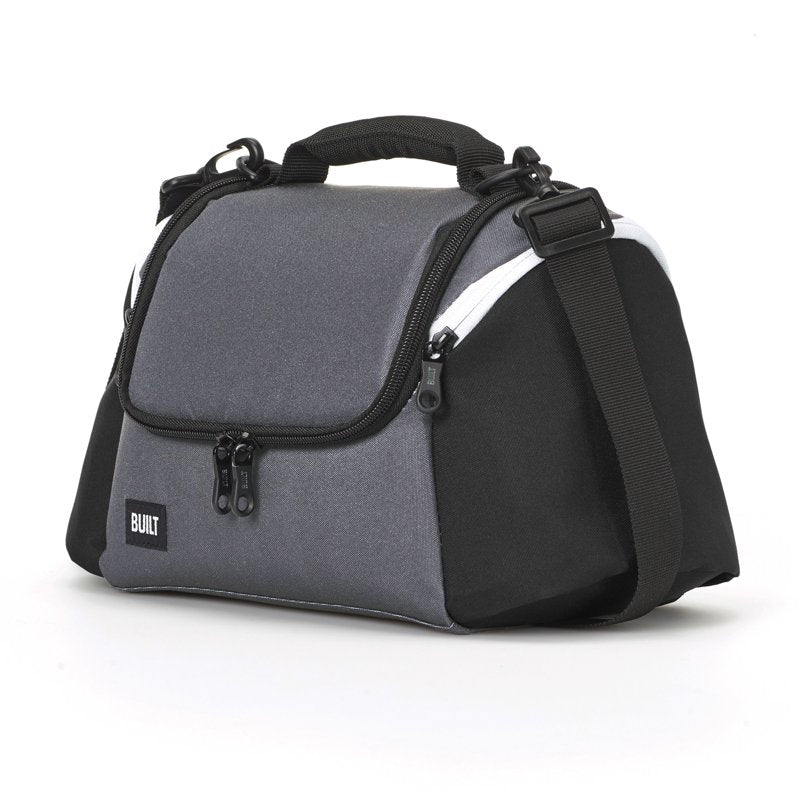 Insulated Lunch Bag with Triple Compartment - Gray