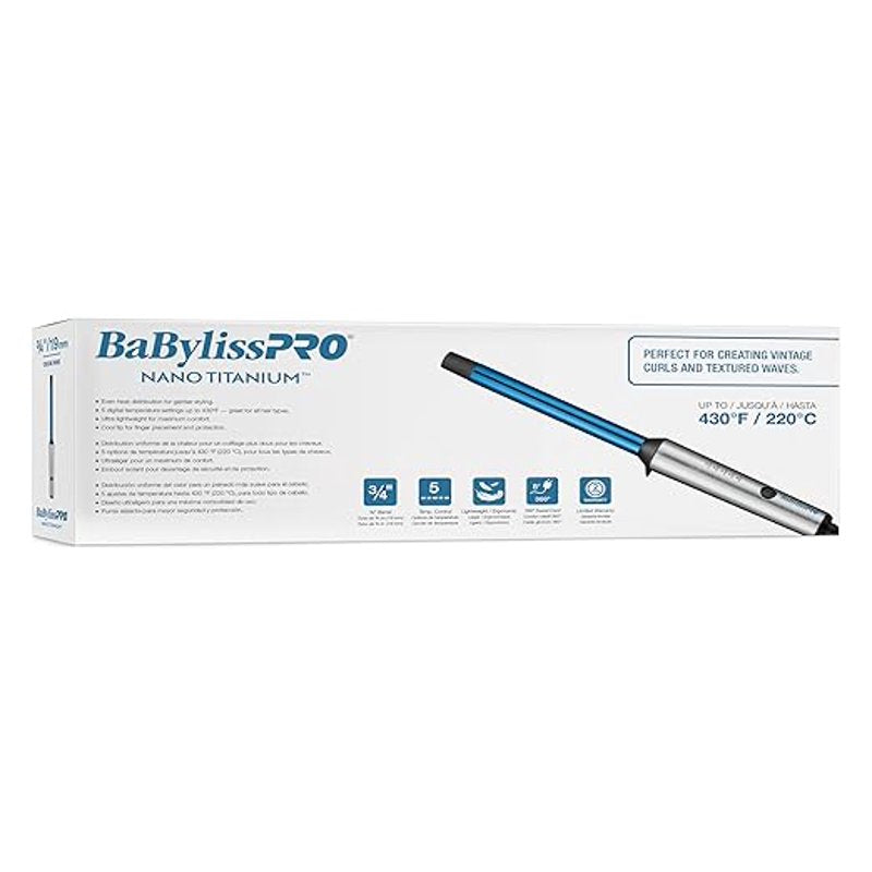 Nano Titanium ¾" Curling Wand - 430ºF Heat for Curls