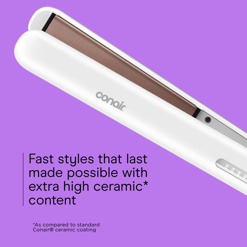 1" Double Ceramic Flat Iron with 5 Heat Settings - Rose Gold