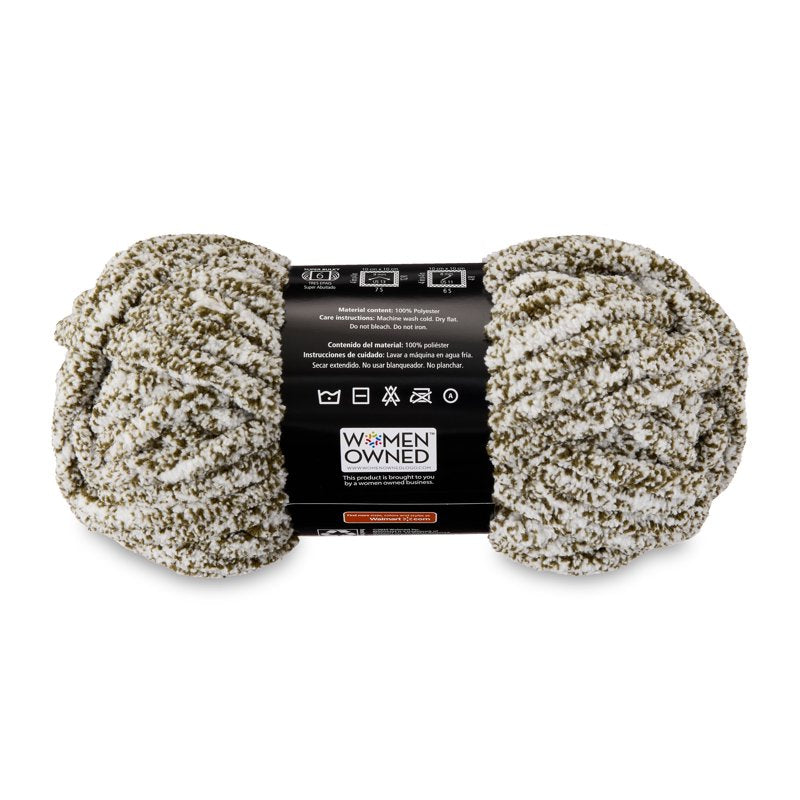 Mainstays Heathered Chenille Yarn - Winter Moss, Super Bulky, 33 Yards