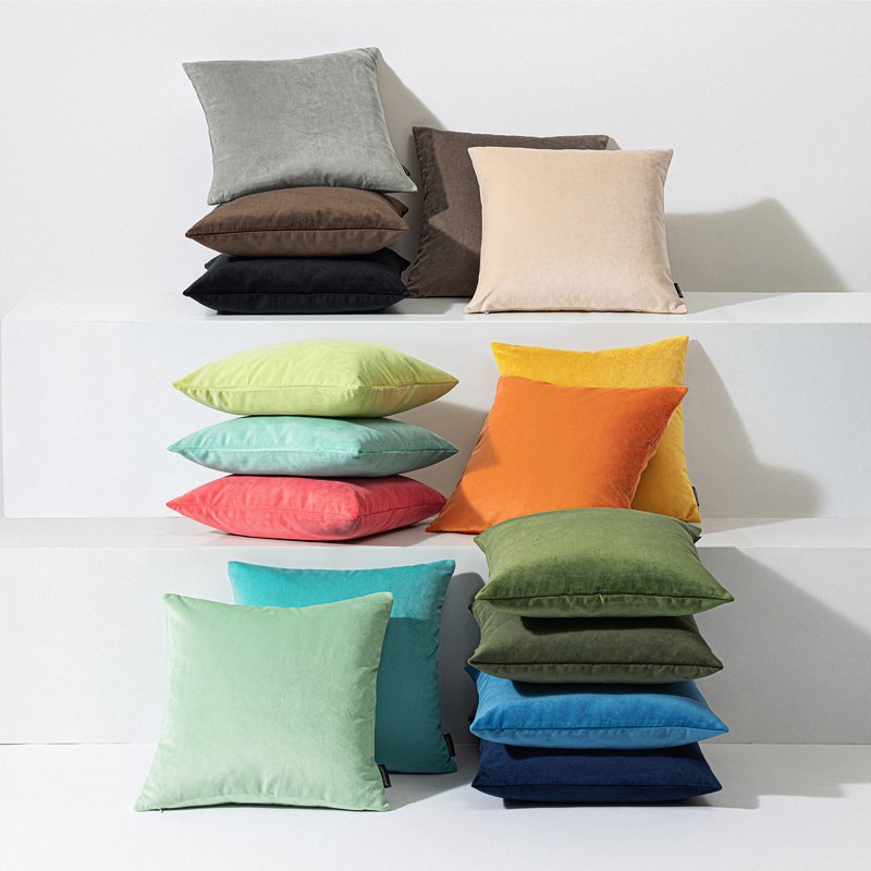 20x20 Inch Navy Velvet Throw Pillow Covers Set of 2 - Soft Silky Cushion Cases