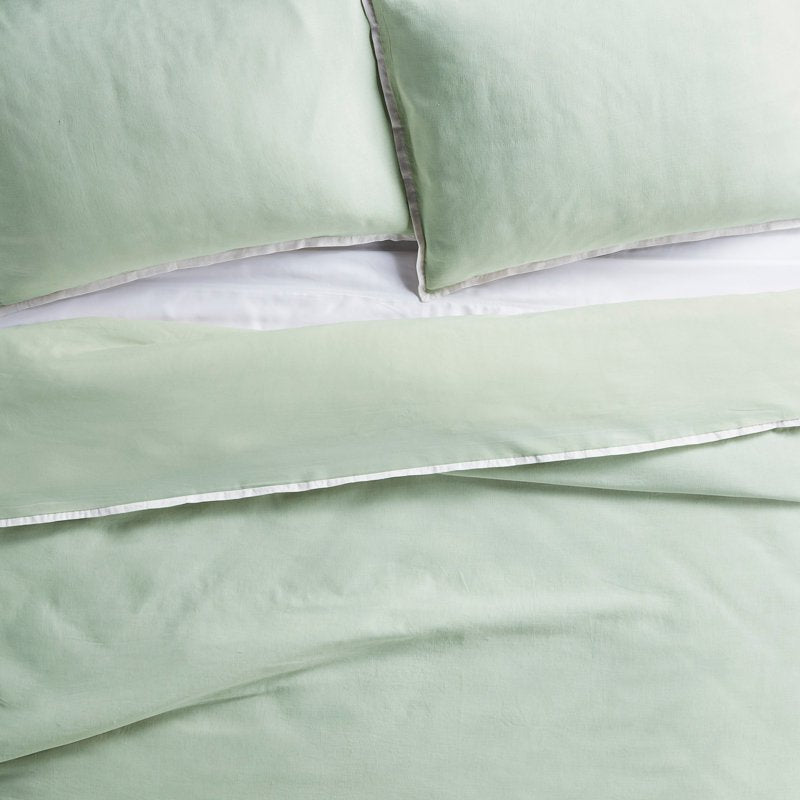King Linen Duvet Cover Set with Contrast Border - Soft Sea Better Homes & Gardens
