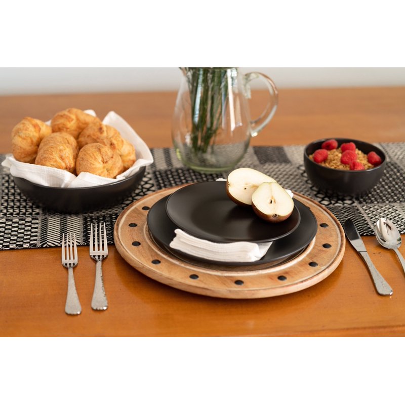 Wazee Matte Salad Plate Set of 6 - Black