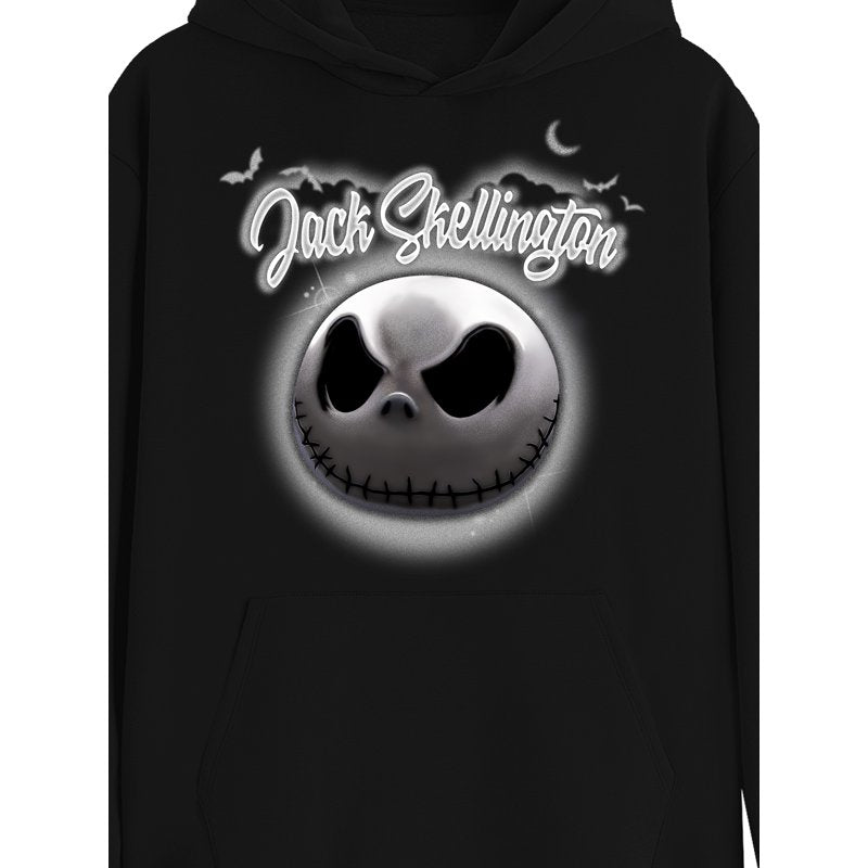 Men's Nightmare Before Christmas Hoodie - Jack Skellington Graphic XL Black