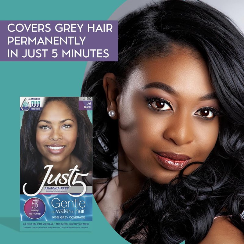 5-Minute Permanent Hair Color for Women - Ammonia-Free Black