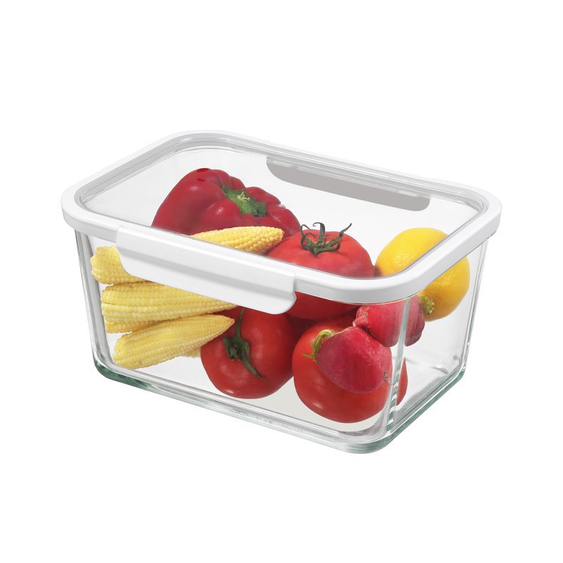 14 Cup Rectangle Glass Food Storage Container Set - 2 Pack