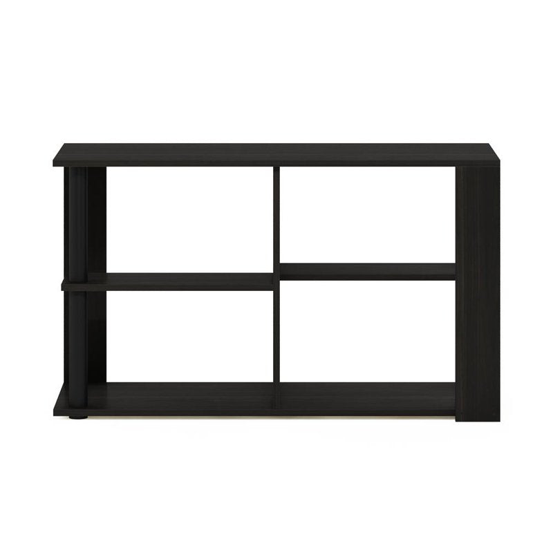 Narrow Coffee Table with Shelves - Espresso/Black