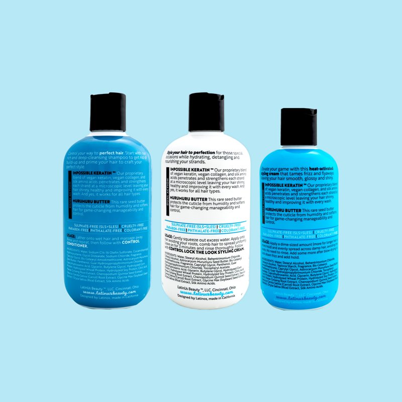 CONTROL Anti-Frizz Hair Care Set - Shampoo, Conditioner & Cream
