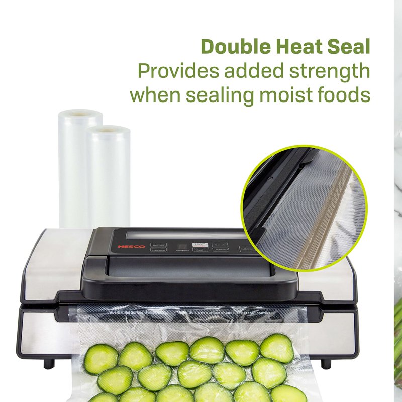 Heavy-Duty Vacuum Sealer with Double Heat Seal - Silver
