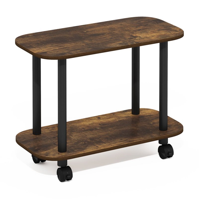 Modern Oval End Table with Casters - Multiple Colors