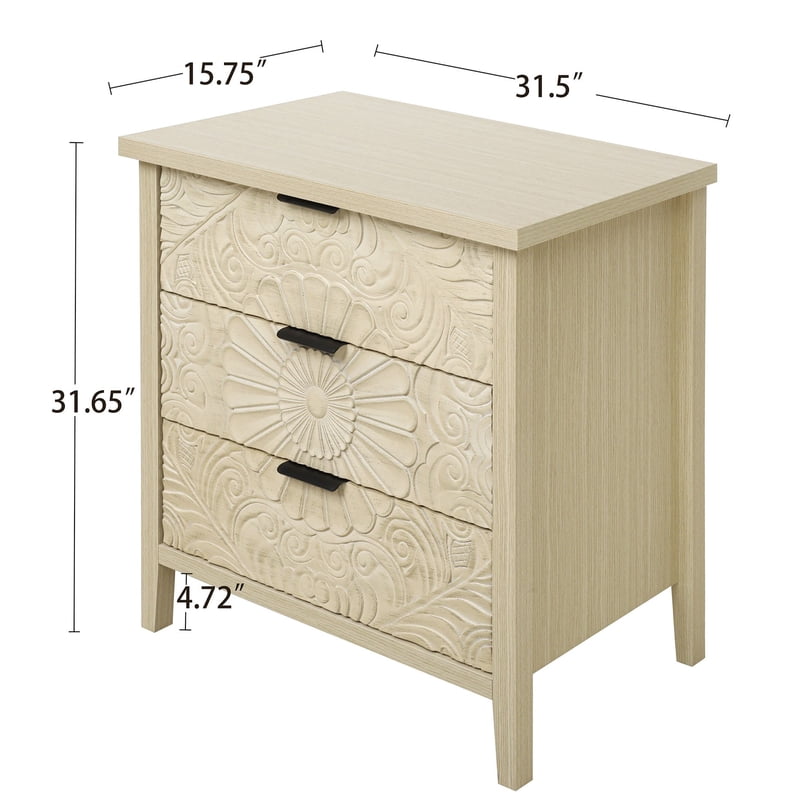 3 Drawer Storage Cabinet - Timeless Farmhouse Style