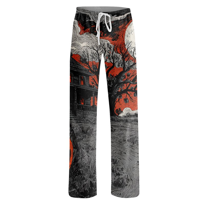 Breathable Halloween Pajama Bottoms for Women Saffron M - Cozy Nightwear
