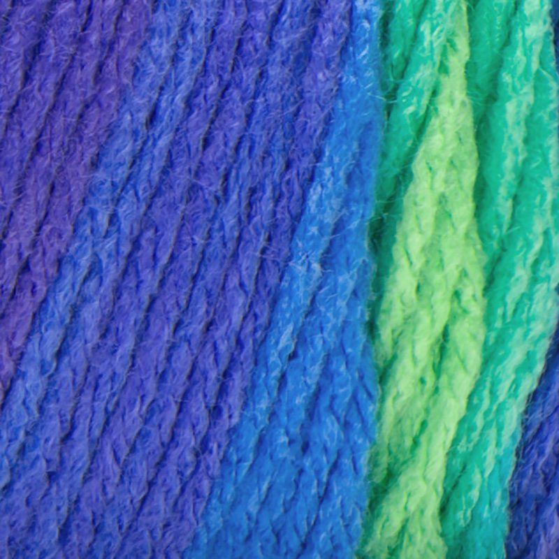 Red Heart Super Saver Worsted Acrylic Yarn - Parrot Stripe, 5oz/142g, 236yd - Variation of Parrot