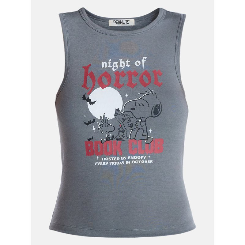 Peanuts Snoopy Horror Book Club Sleep Tank Top S Sedona Sage - Plus Size XS-3X