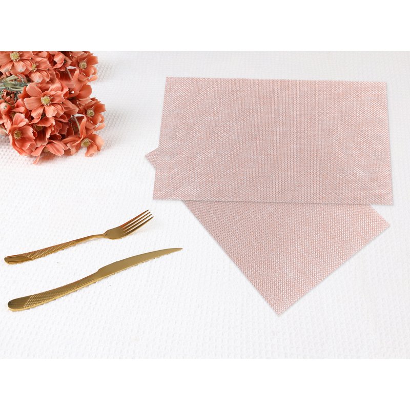 Washable Placemats Set of 6 for Dining Table - Pink