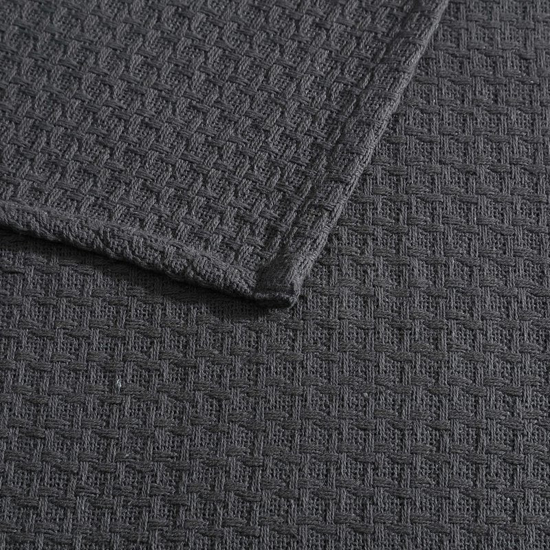 Grand Hotel Woven Cotton Blanket Full/Queen Dark Gray - Elegant Hotel-Inspired Bedding