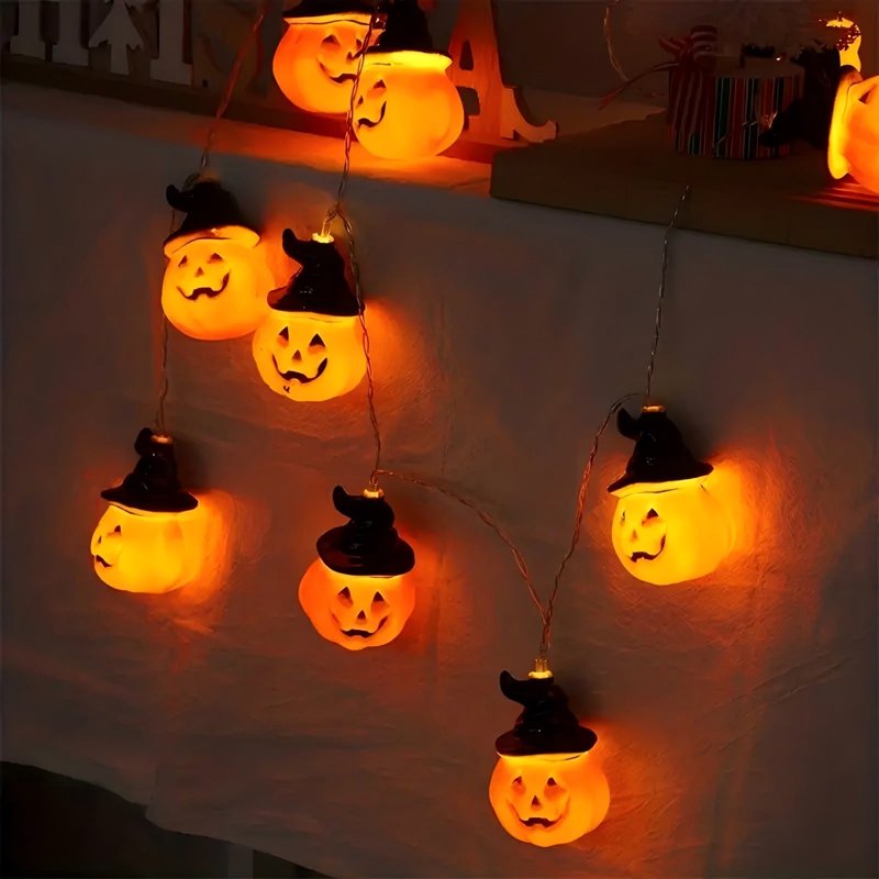 Halloween Pumpkin String Lights 20 LED 2 Modes Joyful Decor, 10FT, Variation of Pumpkins