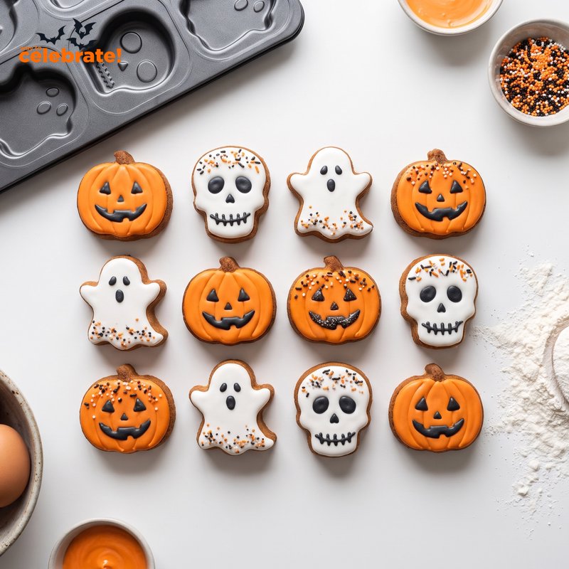 Halloween Cakelet Pan 12-Cavity 17x13 Inch Non-Stick Bakeware