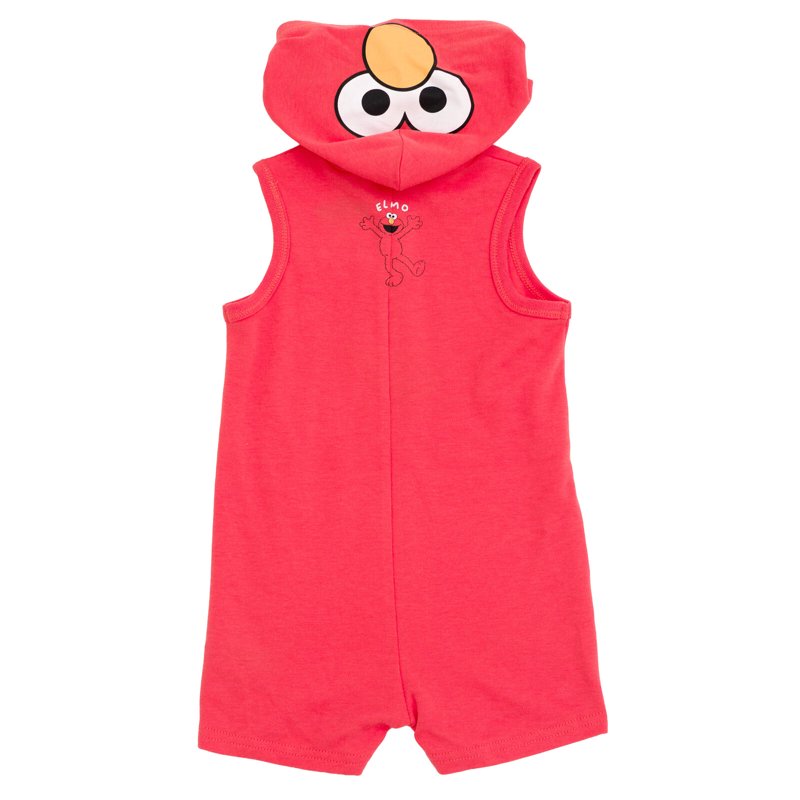 Elmo Hooded Cosplay Romper for Babies and Kids - Red, 12 Months