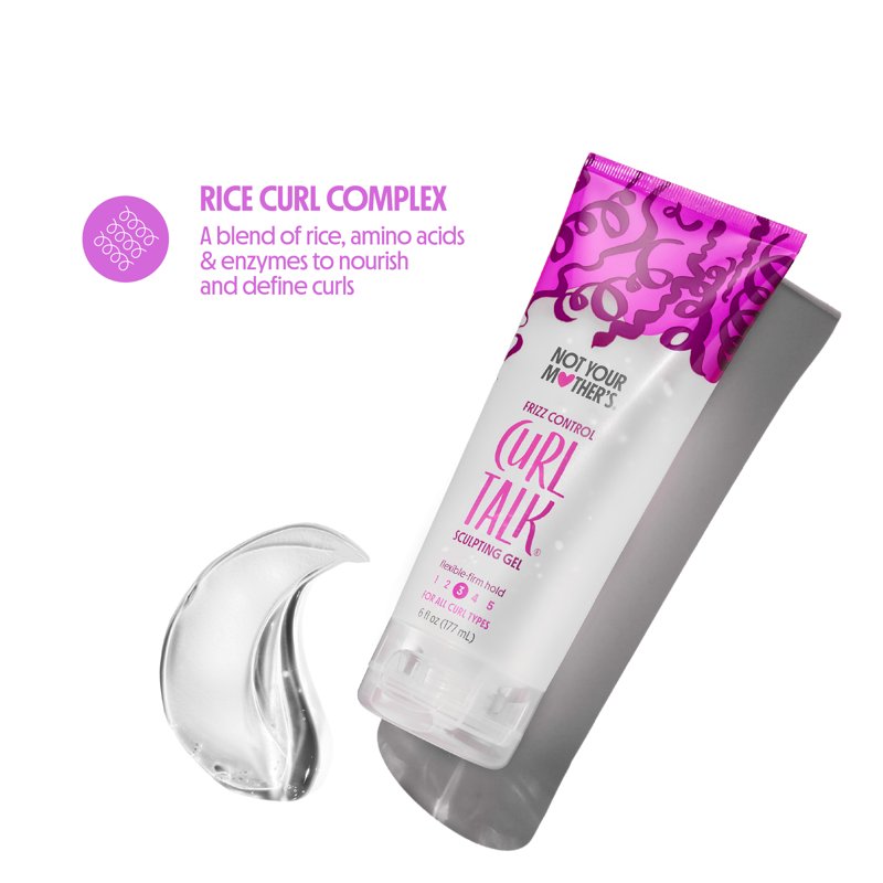 Frizz Control Sculpting Hair Gel for Curly Hair, Flexible Firm Hold 6 fl oz