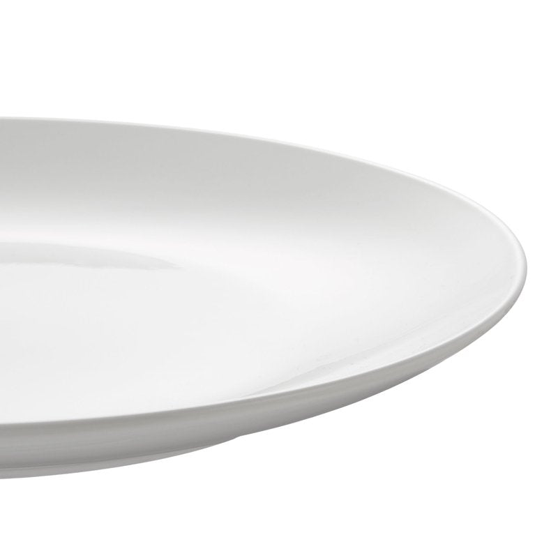 Glazed White Round Stoneware Dinner Plate - 10.3 in Off White