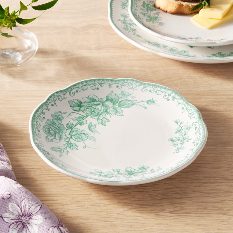 Agatha Stoneware Dinner Plate - Green