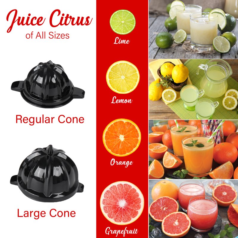 200-Watt Electric Citrus Juicer with Stainless Steel Lever - Black