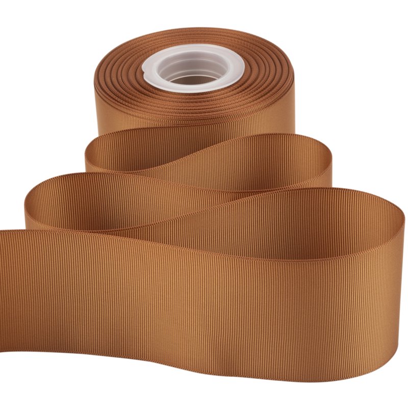 Grosgrain Ribbon 2.5 Inch x 25 Yards - Solid Golden Brown Craft Ribbon