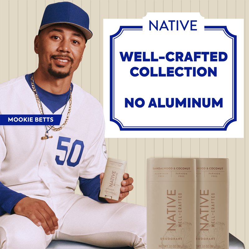 Aluminum-Free Deodorant for Men, Sandalwood and Coconut Scent, 3.1 oz