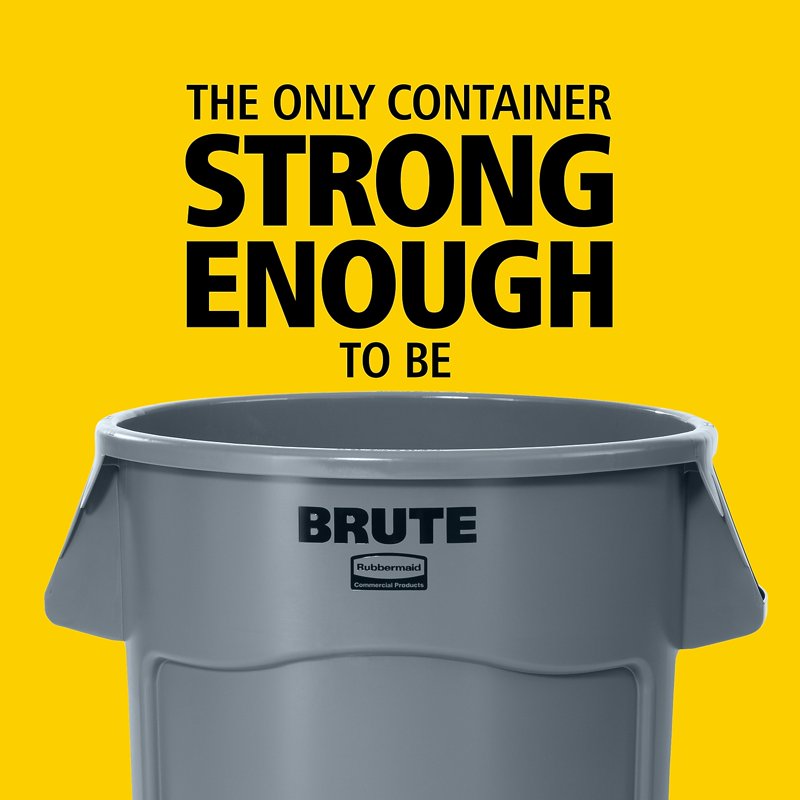 32 Gallon Round Brute Container - Heavy-Duty Plastic Storage - Dark Green