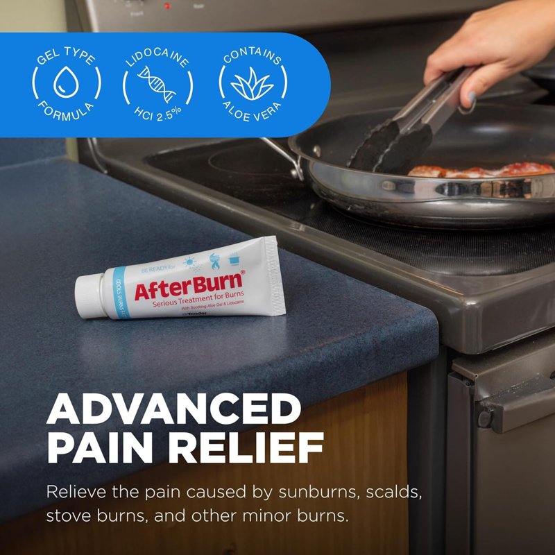 AfterBurn Advanced Pain Relief Gel - 2 oz. Tube for Burns