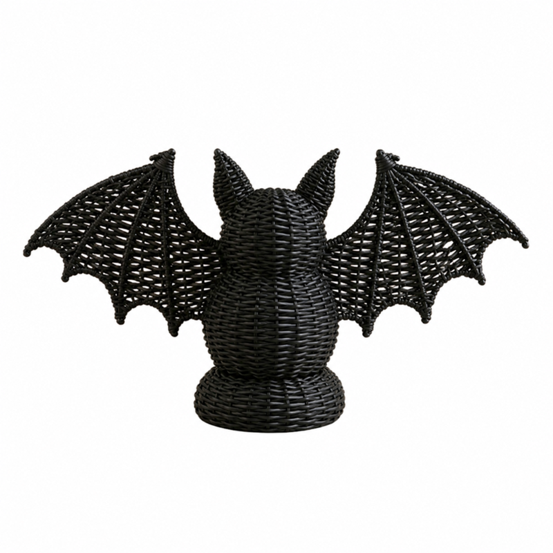 Halloween Woven Bat Figurine - Boho Style Seagrass Ornament, 10.24 Inch Variation of THIS listing