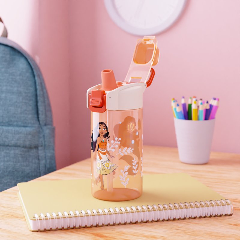 16oz Princess Pink Water Bottle with Leak-Proof Lid