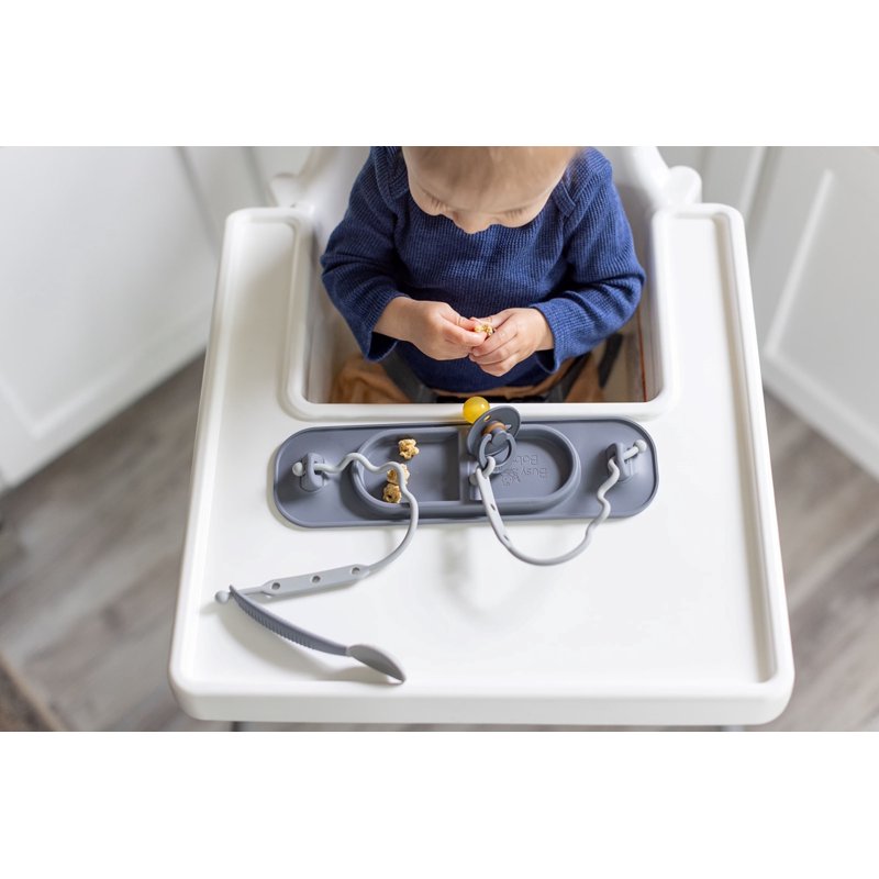 Silicone Mini Mat with Utensils & Toy Straps for Infants