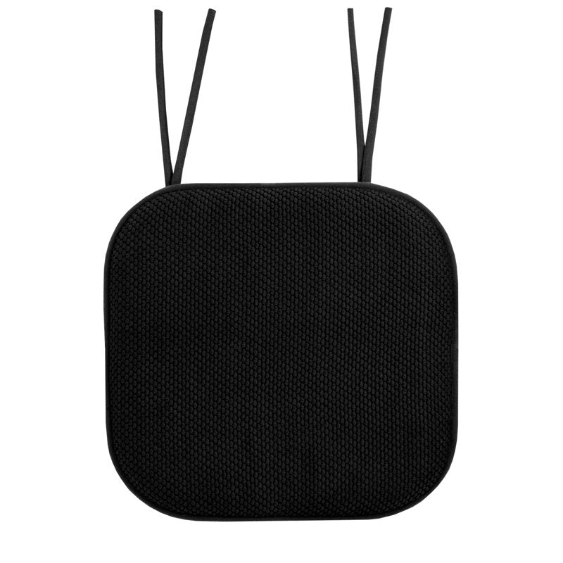 Memory Foam Non-Slip Chair Cushion Pad with Ties - 12-Pack, Black