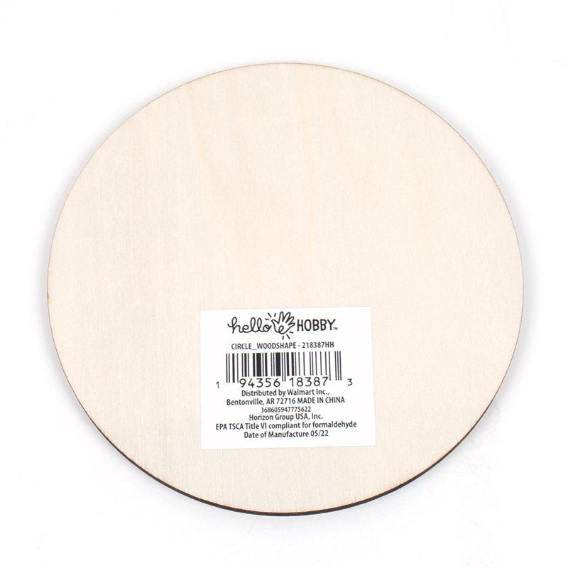Unfinished Wood Circle - 5 Inch Diameter Craft Shape for DIY Projects - Single