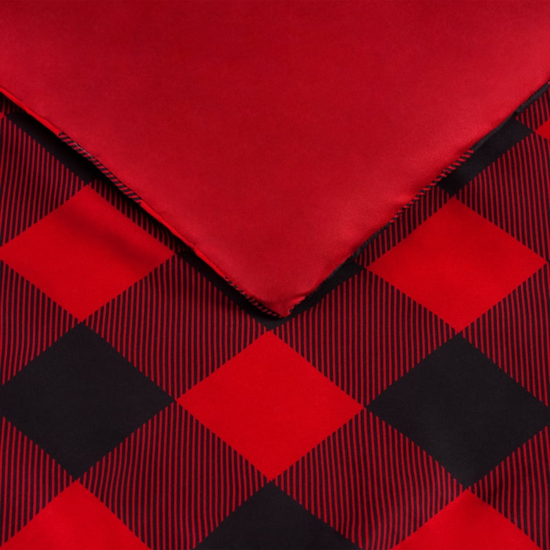 Full Red Buffalo Check 7-Piece Bedding Set - Serta Simply Clean
