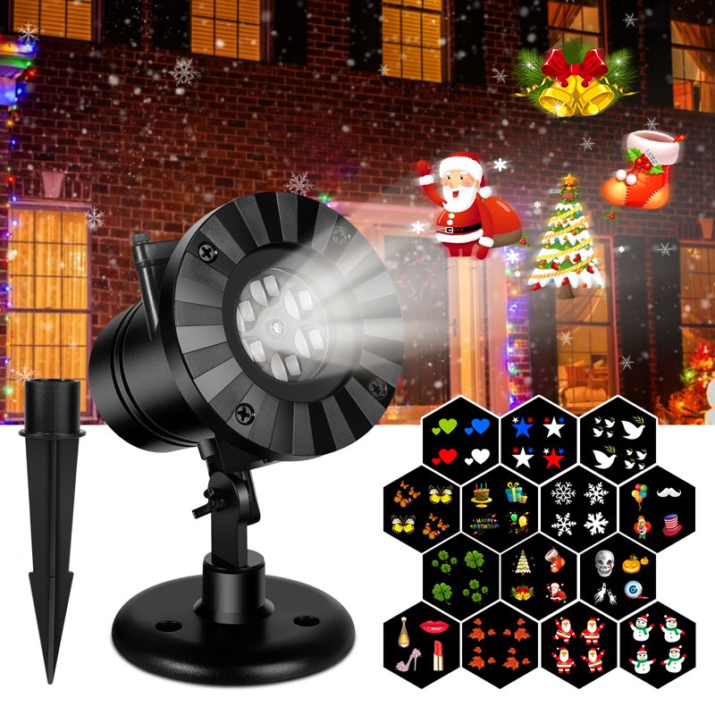 Outdoor Christmas LED Projector Lights with 16 Moving Holiday Patterns