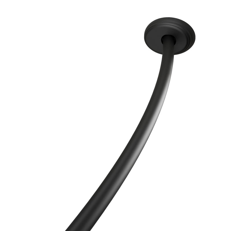 Curved Shower Curtain Rod 50-72 Inch Adjustable Tension Wall Mount Black