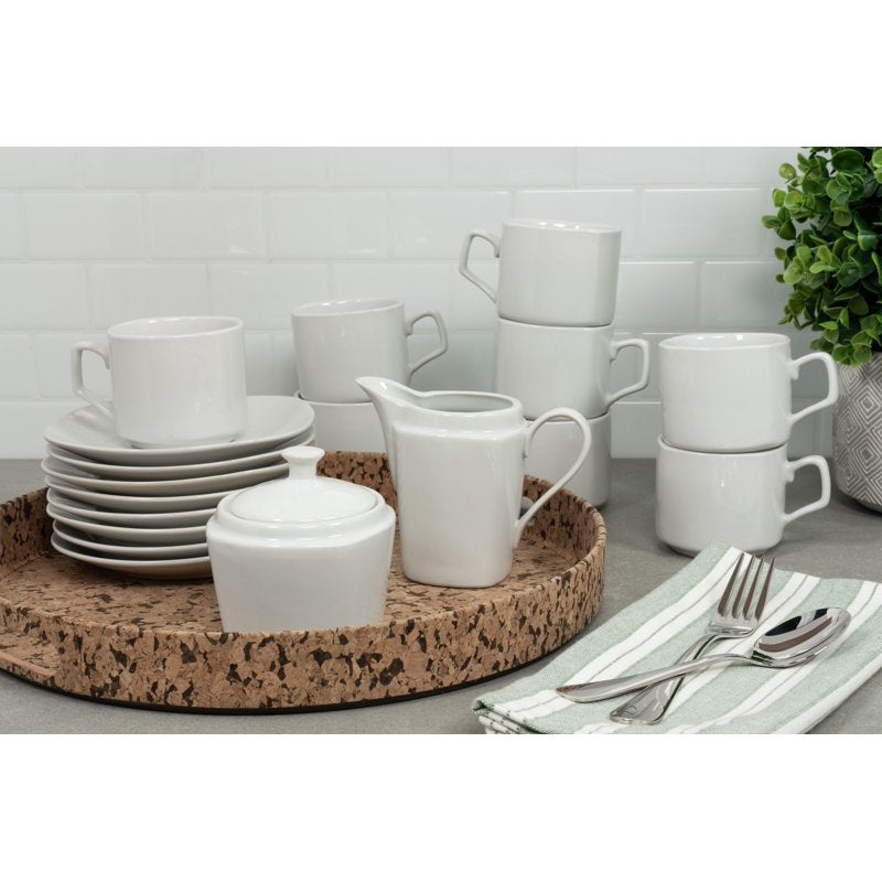 Simply White Square 45-Piece Dinnerware Set - Service for 8