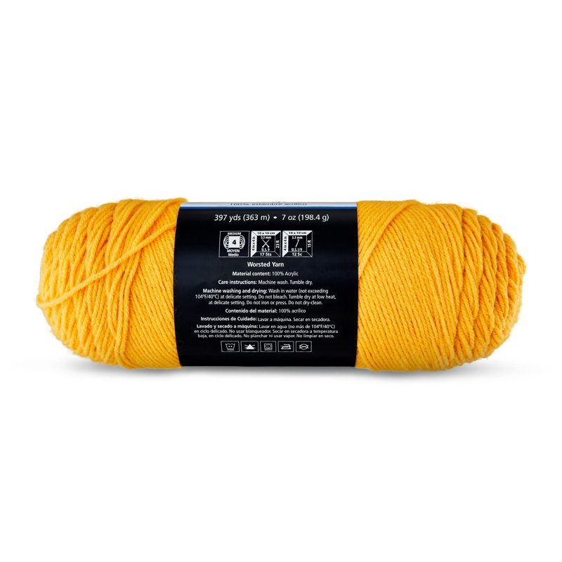 Medium Acrylic Yarn - Golden Glow, 7 oz, 397 yd for Knitting & Crochet