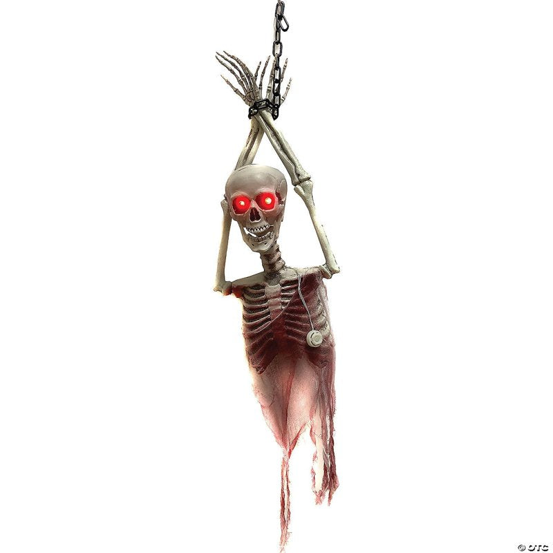 Light-Up Skeleton Torso Halloween Decoration - 20 x 8 Inches Hanging Prop